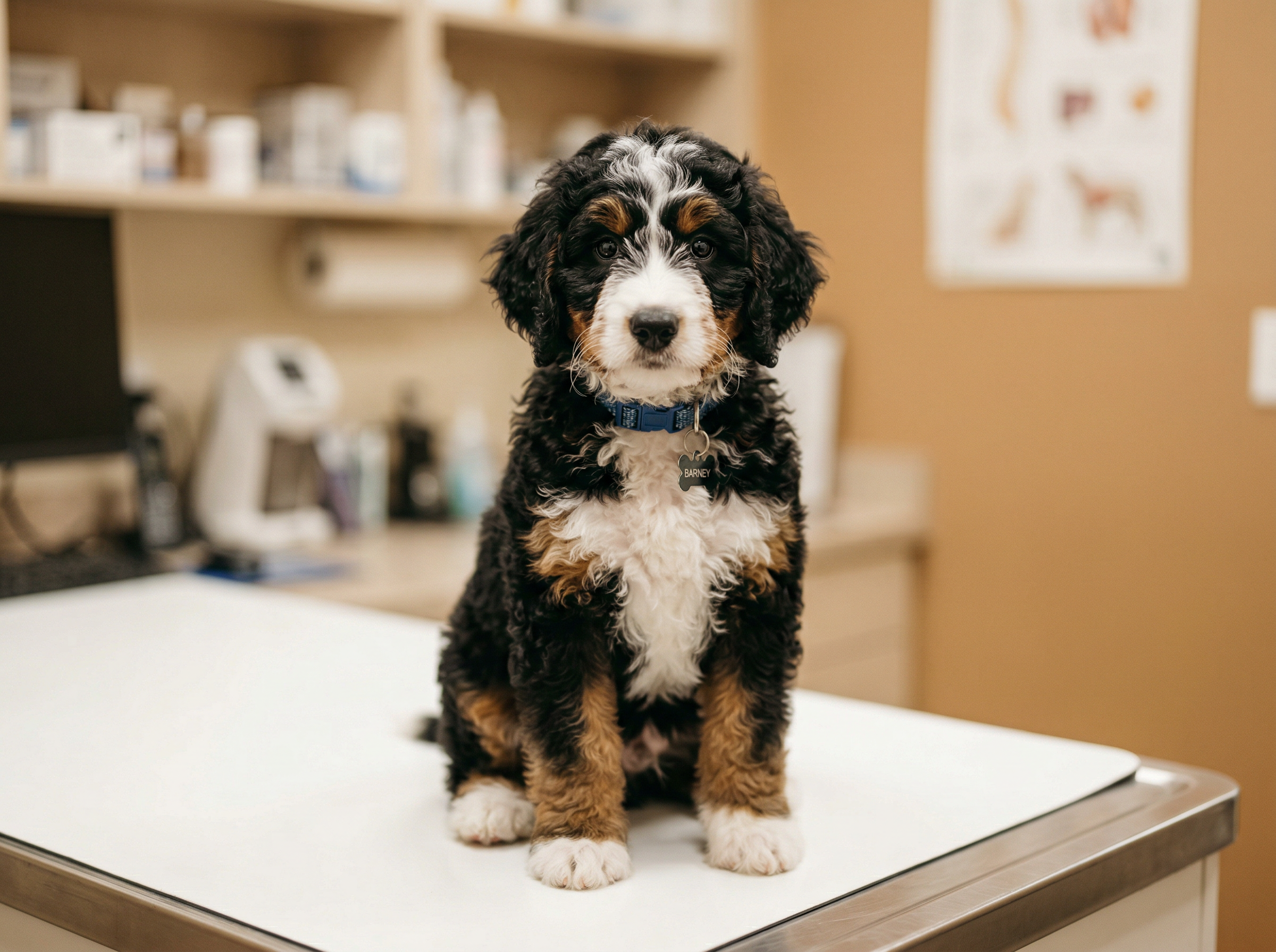 Pilesgrove Pups veterinarian completing final health evaluation before puppy placement