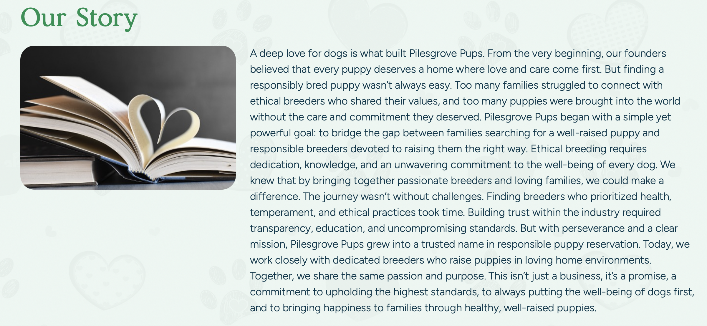 pilesgrove pups our story