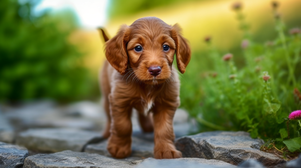 Cute Irish Doodle Poodle Mix Pup