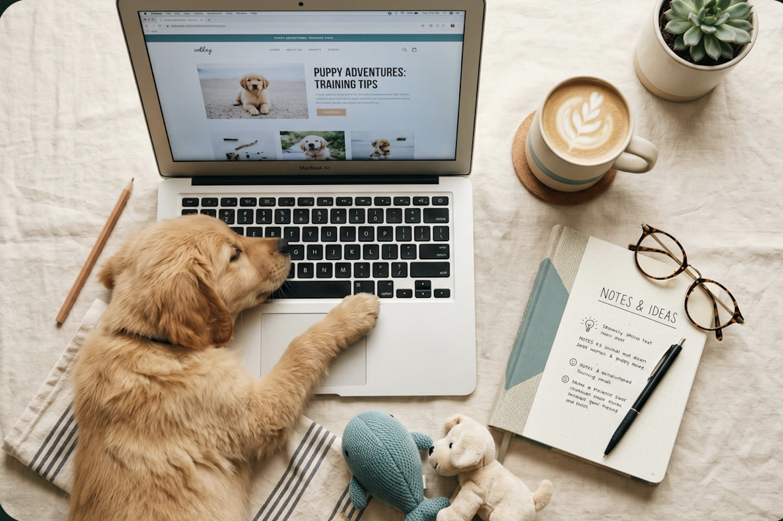 puppy sleeping on a laptop - how the reservation process works at pilesgrove pups